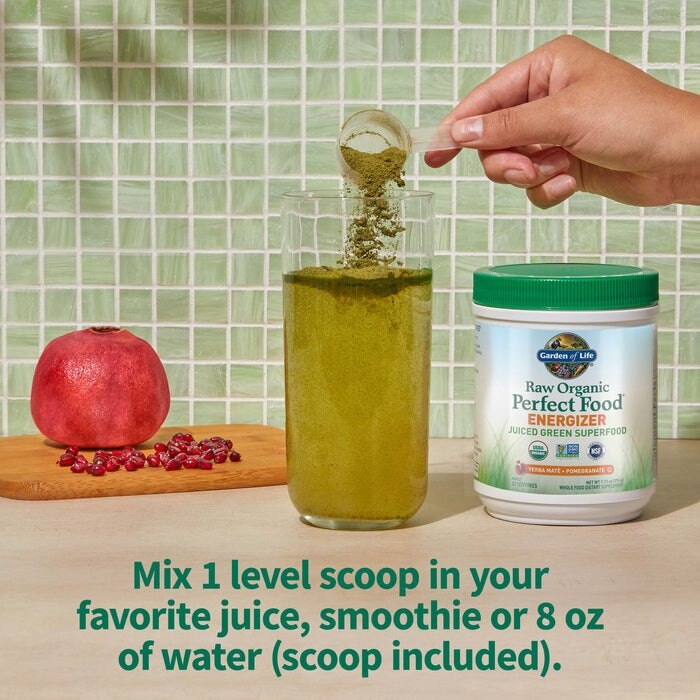 Garden of Life - Raw Organic Perfect Food Energizer, Yerba Mate & Pomegranate - 276g – Kuva 3
