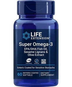 Super Omega-3 EPA/DHA with Sesame Lignans & Olive Extract - 60 enteric coated softgels