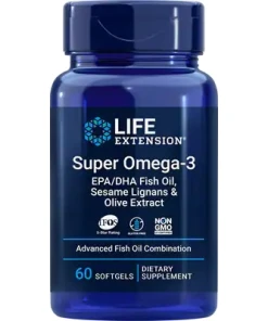 Super Oméga-3 EPA/DHA aux lignanes de sésame et à l'extrait d'olive - 60 gélules molles