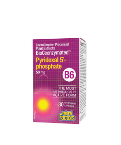 Natural Factors BioCoenzymated Pyridoxal 5-Phosphate B6 50 MG (30 Veggie Capsules)