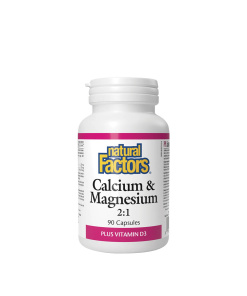 Natural Factors Calcium & Magnesium 2:1 Plus Vitamin D3 (90 Capsules)