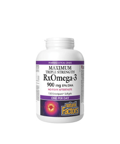 Natural Factors RxOmega-3 Maximum Triple Strength 900 mg (150 Softgels)