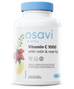 Vitamin C1000 mit Rutin und Hagebutte – 120 vegane Kapseln