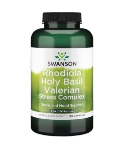 Rhodiola Holy Basil Valerian Stress Complex - 180 caps