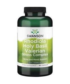 Rhodiola, hellig basilikum og baldrian – stresskompleks – 180 kapsler