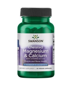 SWANSON Albion Chelat Magnezu i Wapnia z D-3 i K-2