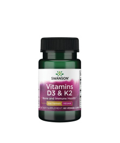 Swanson Vitamins D3 & K2  (60 Capsules)