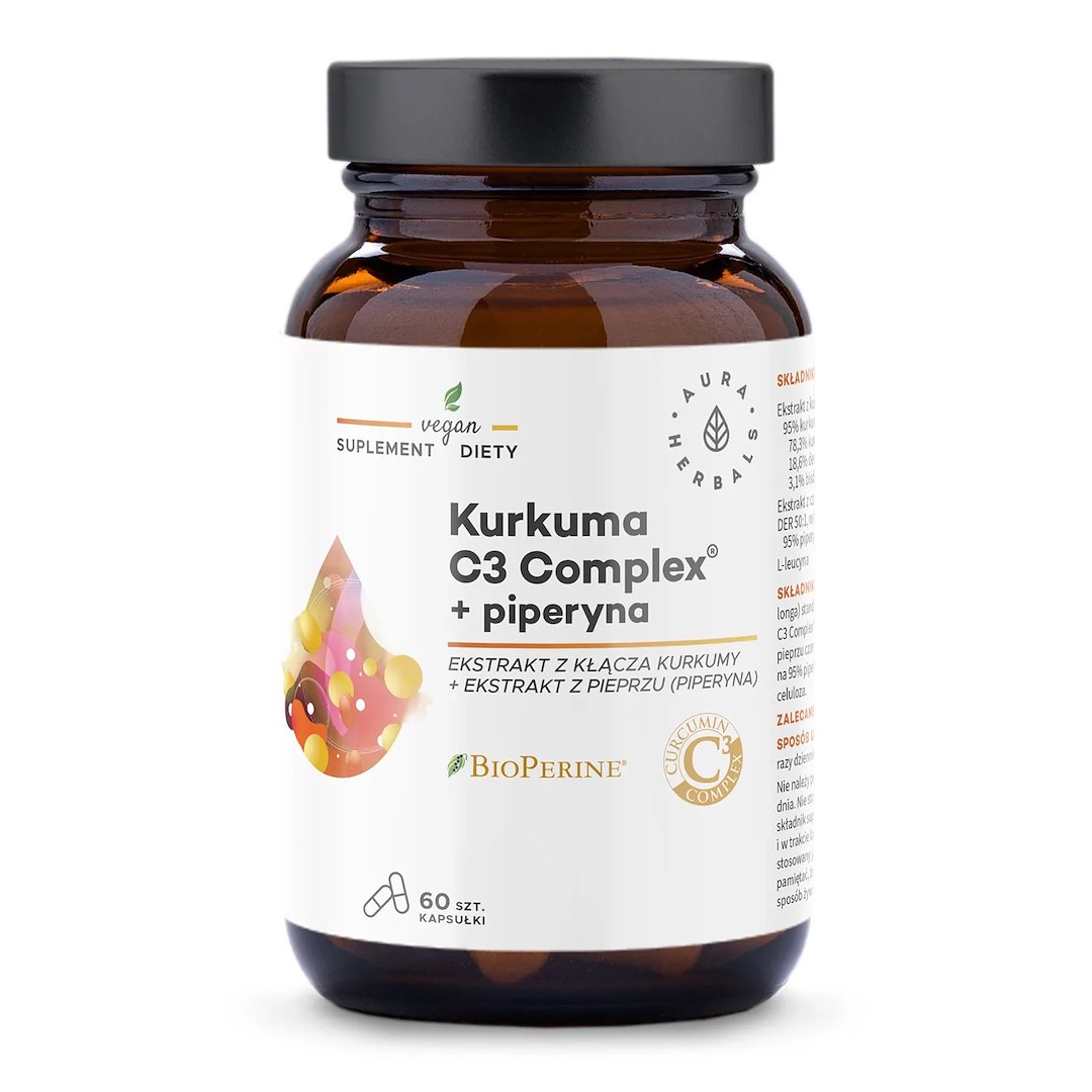 AURA HERBALS Turmeric 500 mg C3 Complex® + piperine (60 caps)