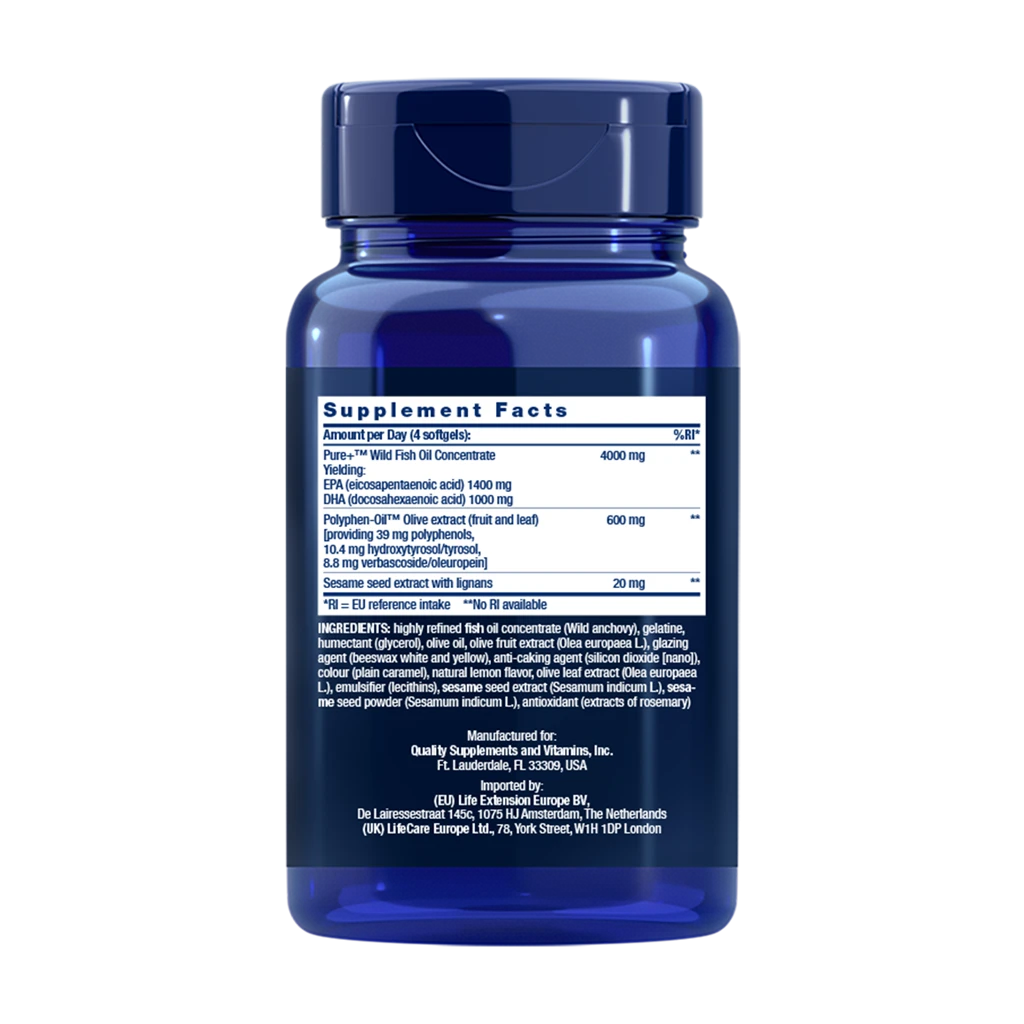 Life Extension - Super Omega-3 Plus EPA/DHA Fish Oil with Sesame Lignans & Olive Extract Softgels - Image 3