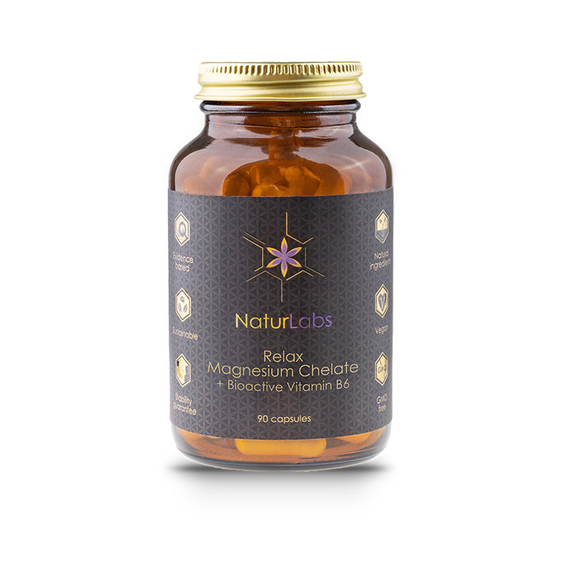 NaturLabs - Relax Magnesium Chelate Bisglycinate + Bioactive Vitamin B6