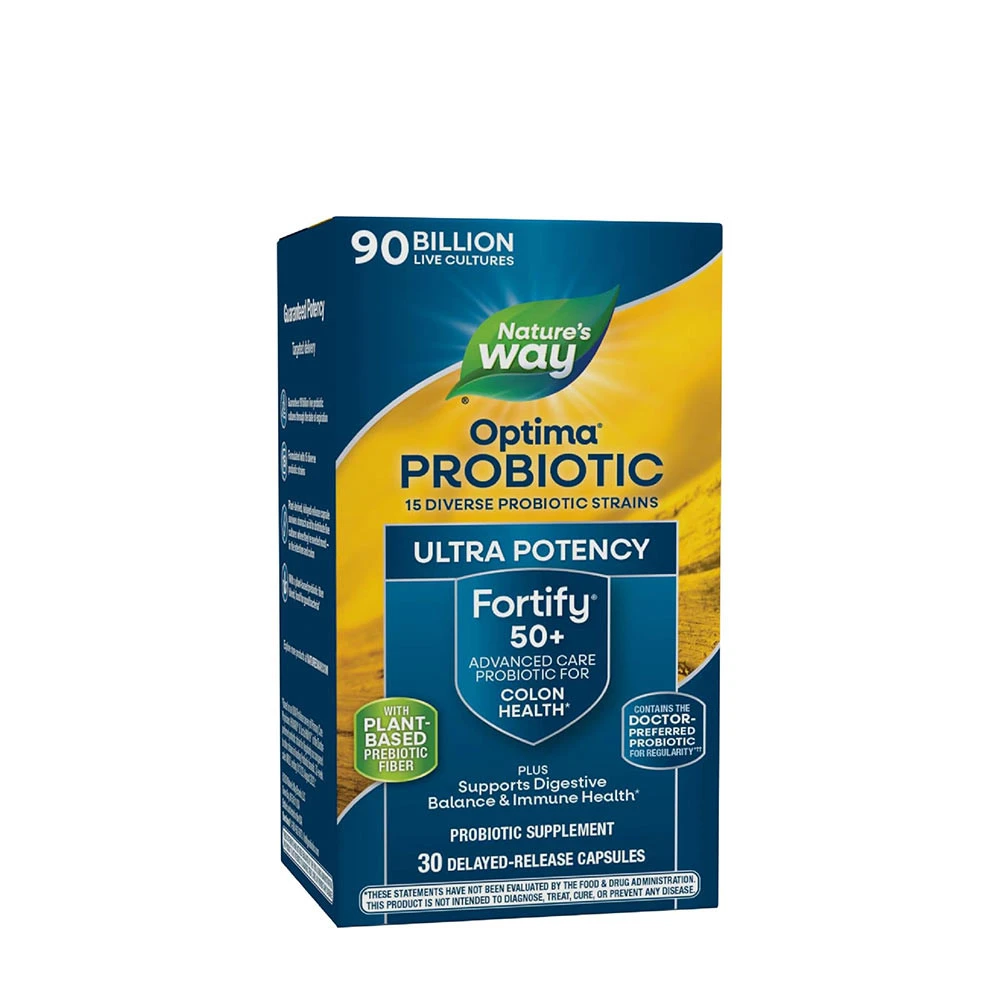 Natures Way Fortify® Optima Age 50+ Probiotic - 90 Billion CFU (30 Capsules)