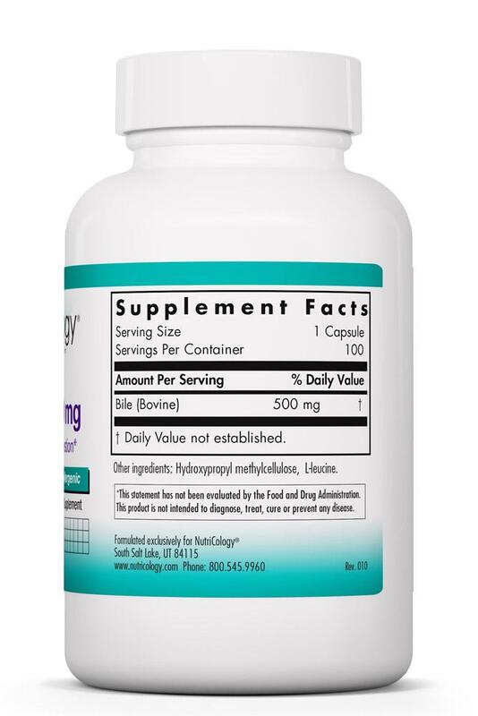 Nutricology - Ox Bile 500mg, 100 Veggie Capsules - Image 4
