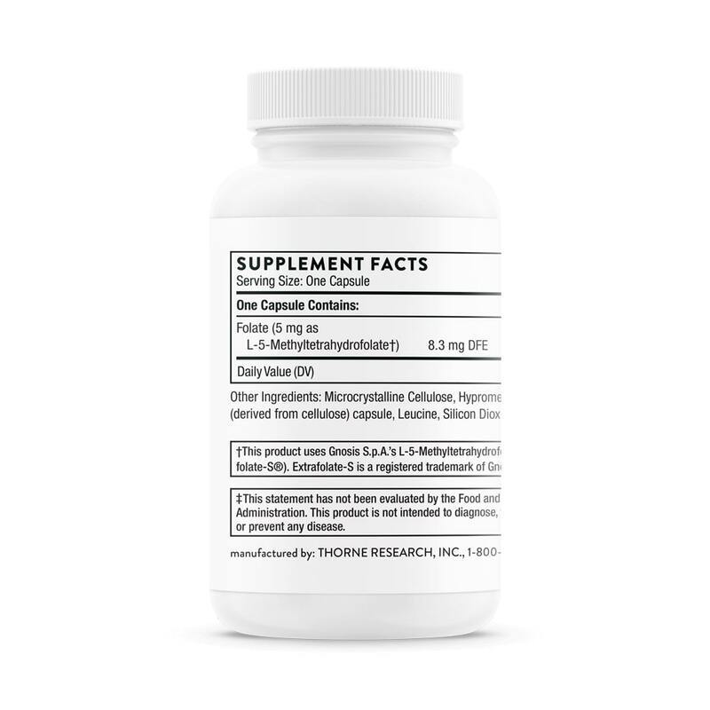 Thorne Research - 5-MTHF (Methylfolate) 5 mg, 60 Capsules – Kép 4