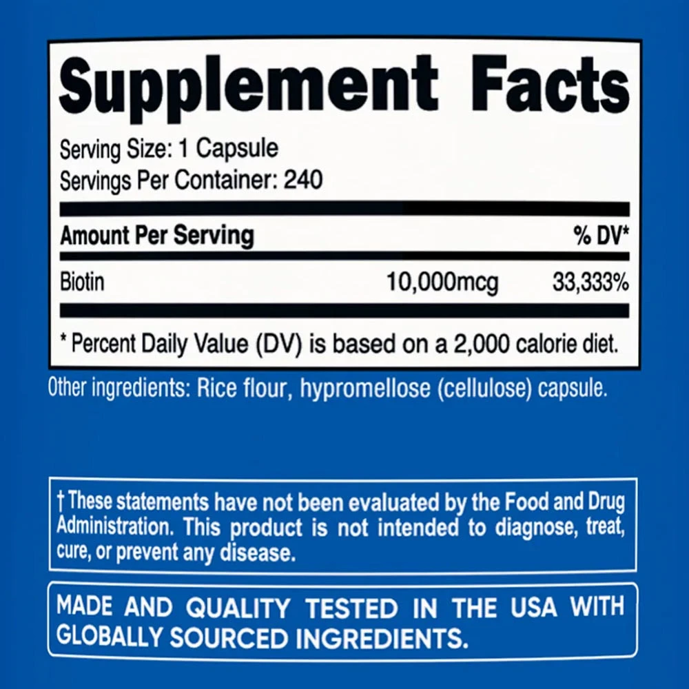 Nutricost Biotin - 240 Capsules - Image 2