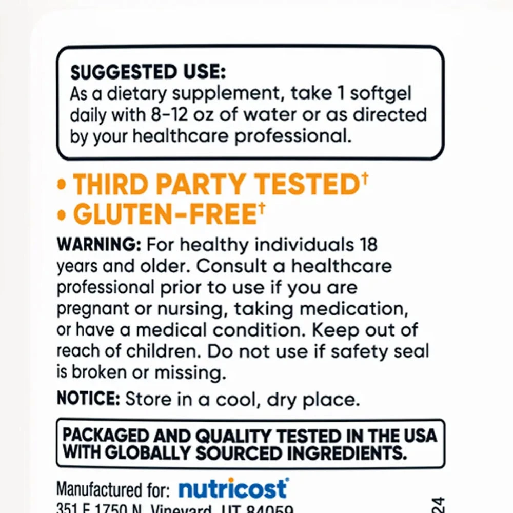 Nutricost Biotin with Coconut Oil, 10,000 mcg - 150 Softgels - Image 3