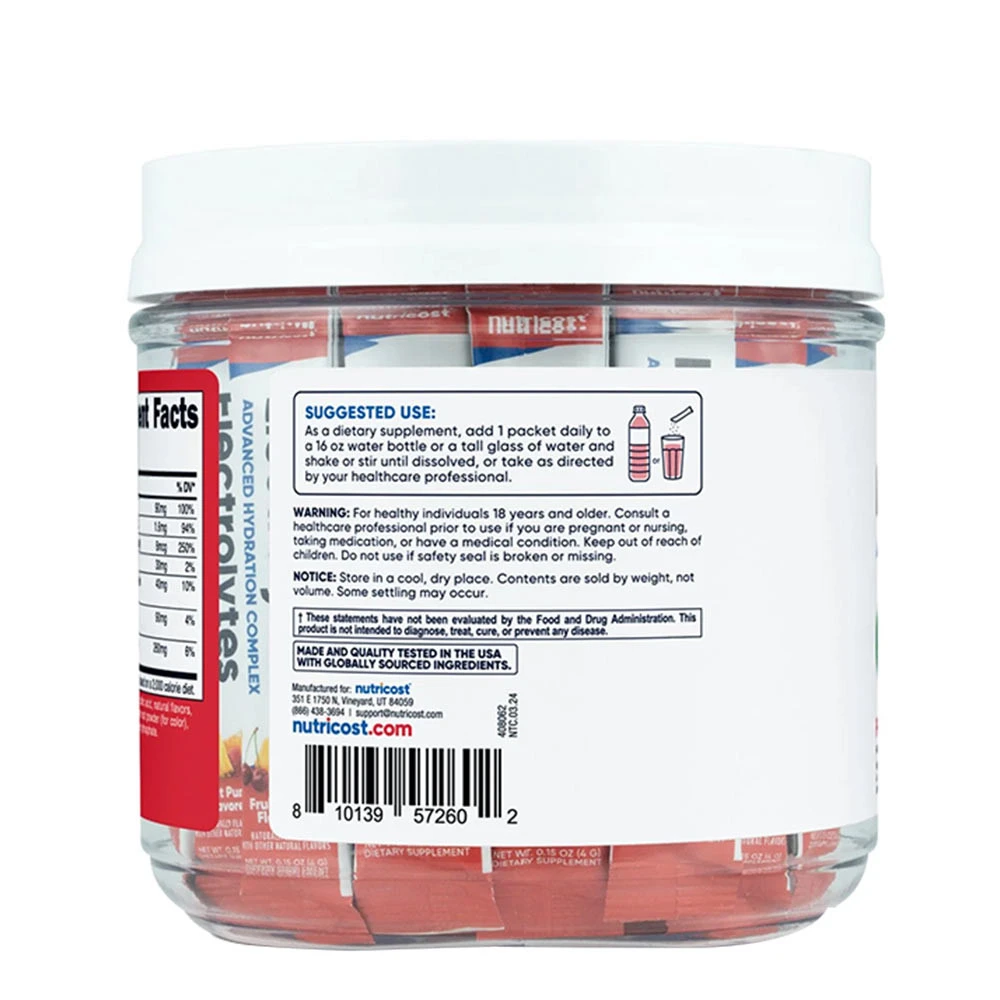 Nutricost Electrolyte Hydration Stick Packs, Fruit Punch (156g) - Bild 3