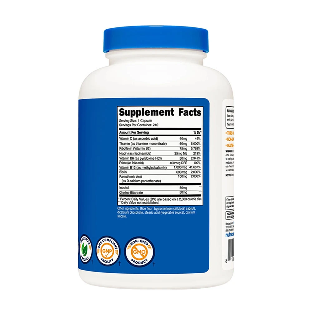 Nutricost Vitamin B Complex (240 Capsules) - Image 2