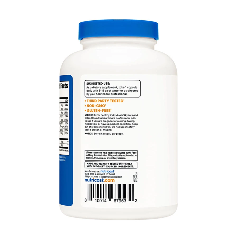 Nutricost Vitamin B Complex (240 Capsules) - Image 3
