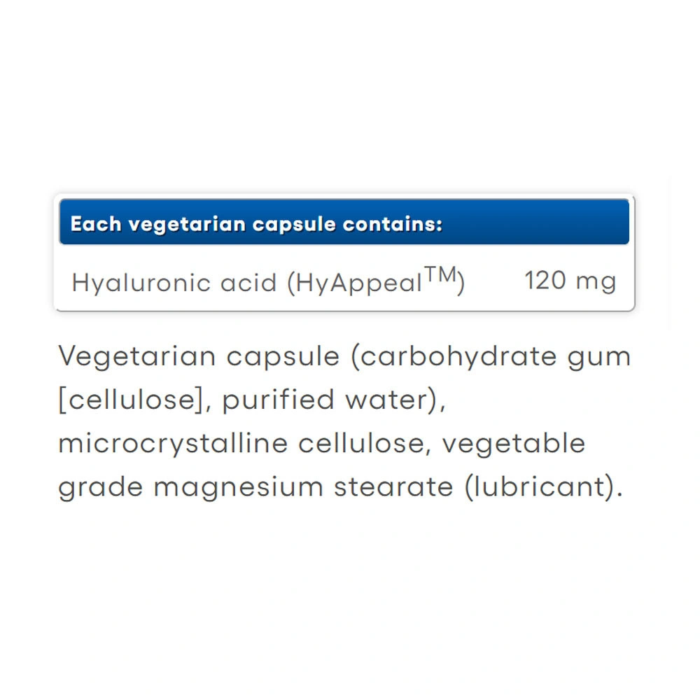 Natural Factors HyAppeal: Vegan Hyaluronic Acid (60 Capsules) - Image 2