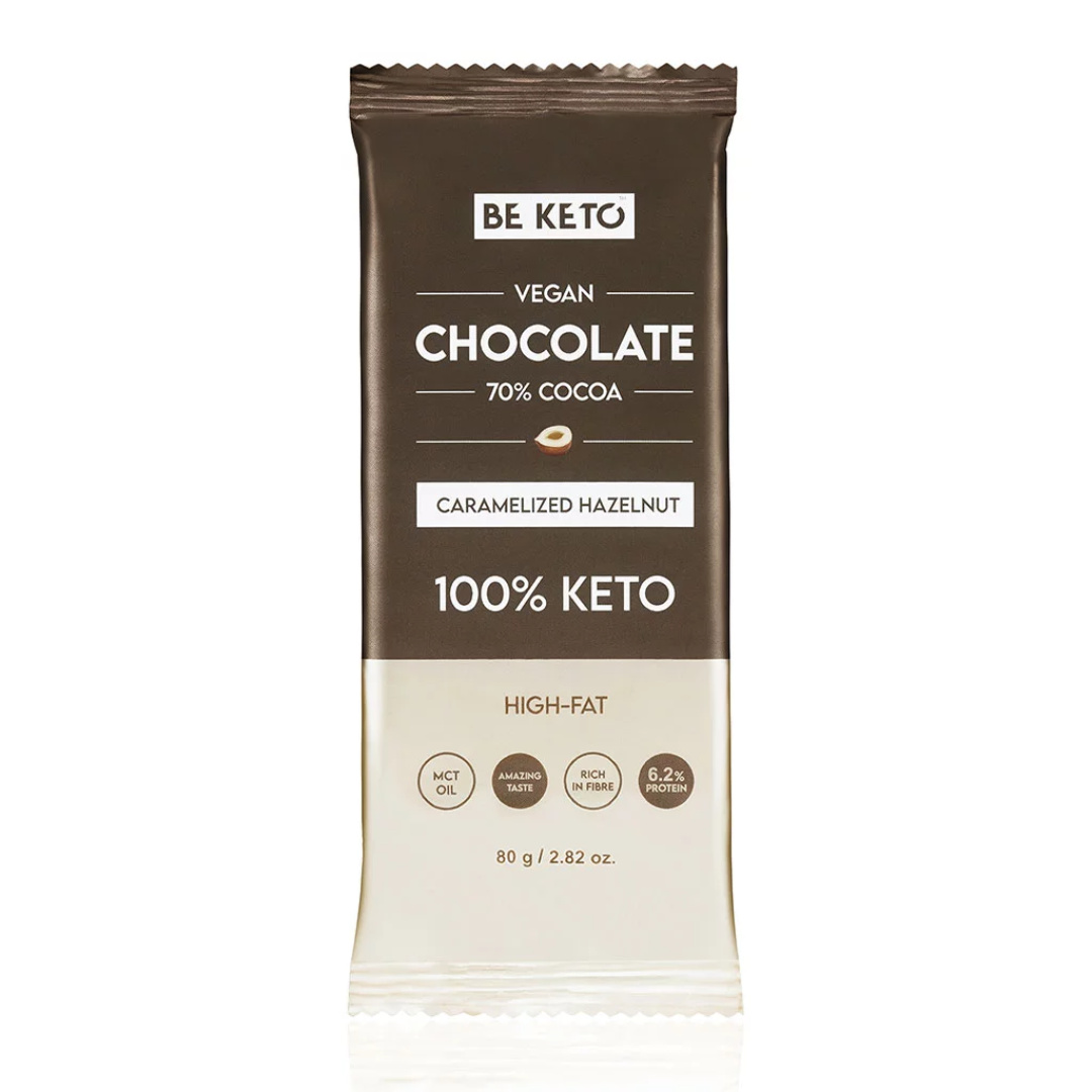 KETO Chocolate + MCT Oil – Caramelized Hazelnut 80g