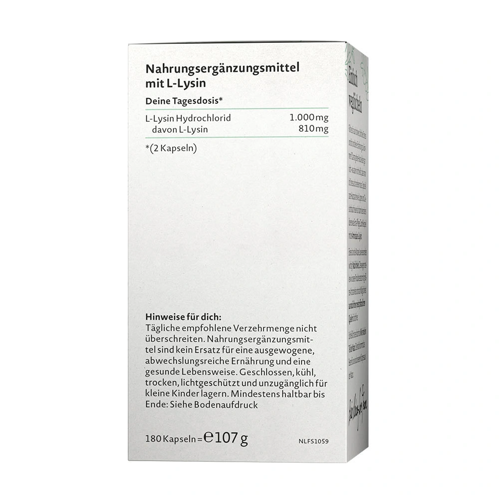 Nature Love: L-Lysine Supplement (180 Capsules) - Image 2