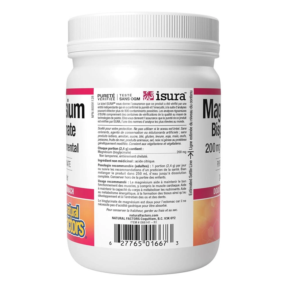 Natural Factors - Pure Magnesium Bisglycinate 200 mg (290 g) - Image 2