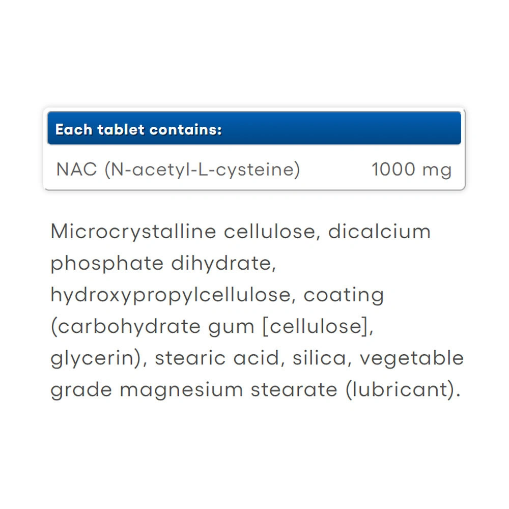 Natural Factors: N-Acetyl-L-Cysteine 1000 mg, 90 Tablets - Image 2