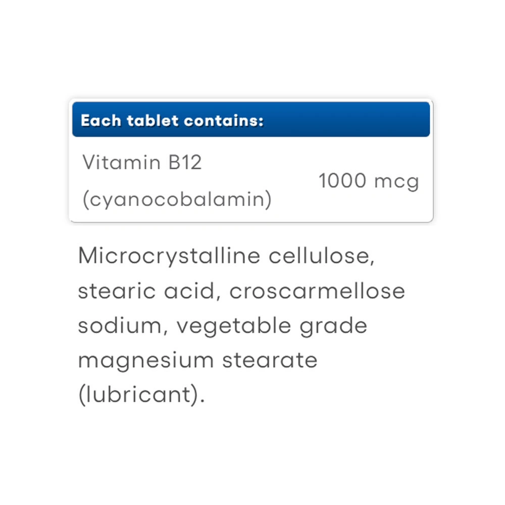 Natural Factors Vitamin B12, 1000 mcg, 90 Tablets - Image 2