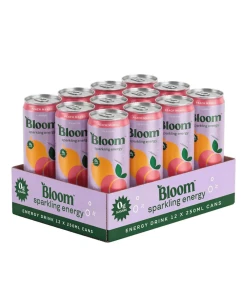 Bloom - Sparkling Energy, Peach Mango - 12 x 250ml.