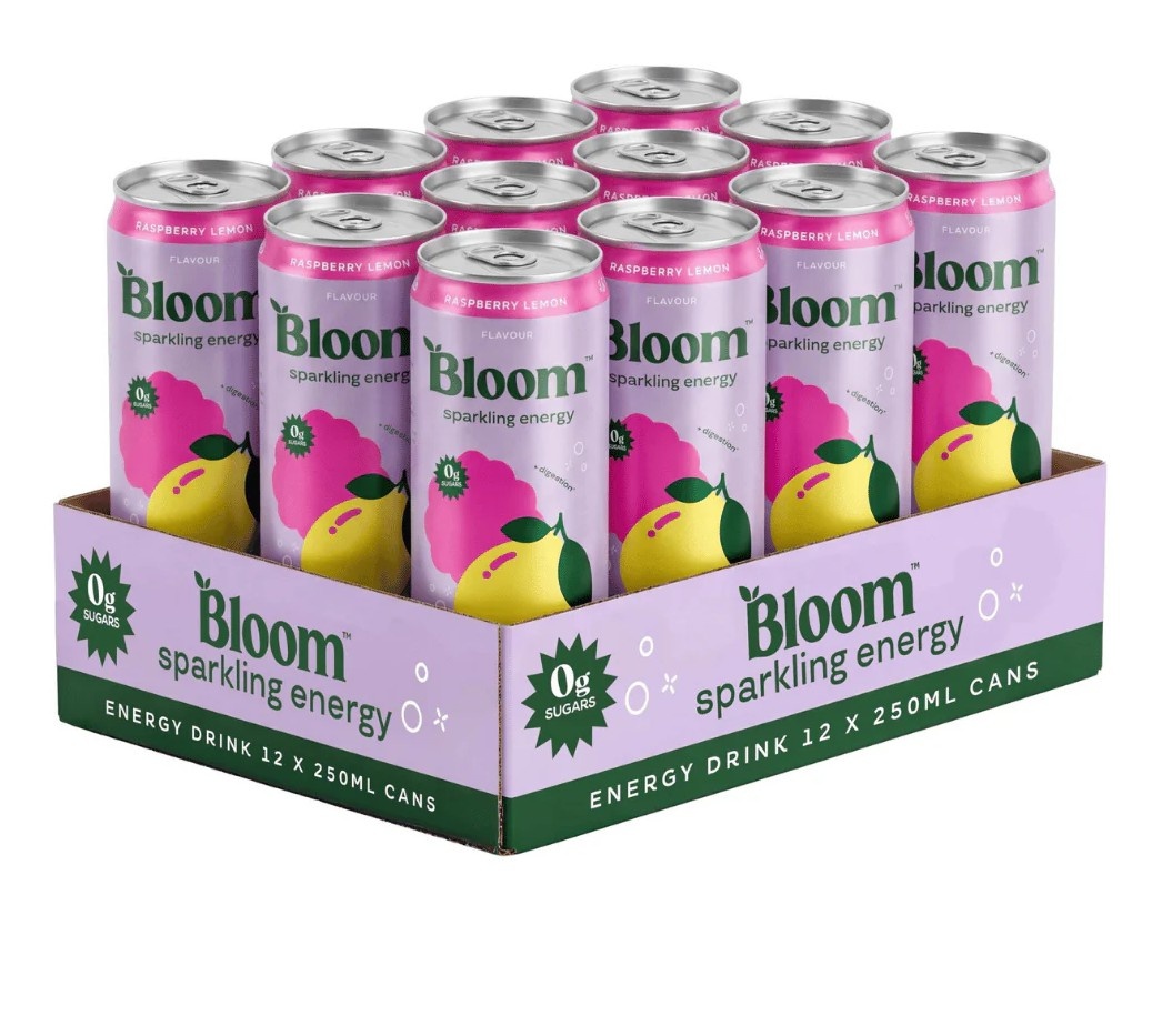 Bloom - Sparkling Energy, Raspberry Lemon - 12 x 250ml.