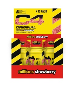 C4 Original Pre-Workout Shot, Millions Strawberry - 12 x 60 ml.