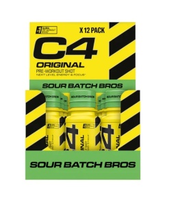 C4 Original Pre-Workout Shot, Sour Batch Bros - 12 x 60 ml.