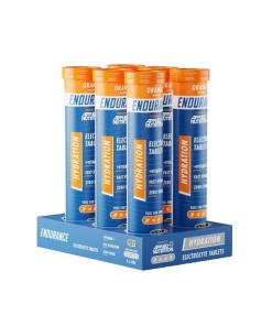 Endurance Hydration Electrolyte Effervescent Tablets, Orange - 6 x 20 tabs