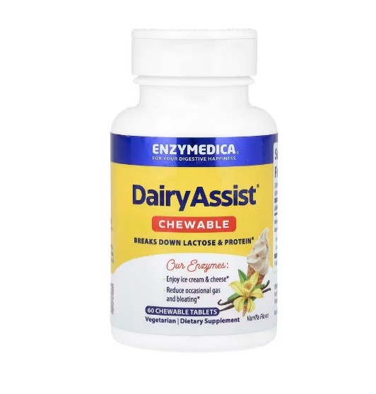 Enzymedica - DairyAssist Chewable, Vanilla - 60 chewable tablets