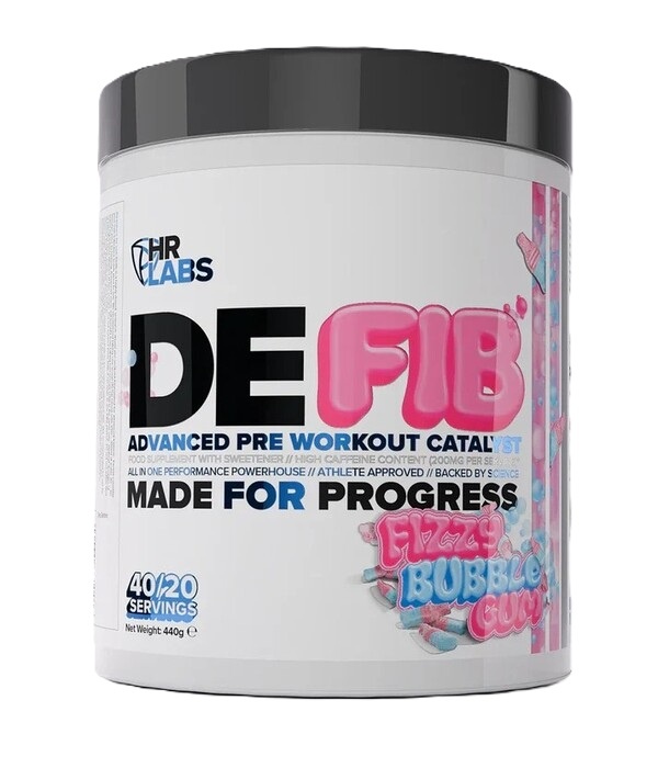 HR Labs - Defib Advanced Pre Workout Catalyst, Fizzy Bubble Gum - 440g