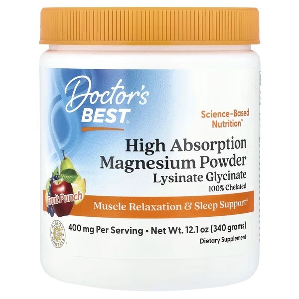 High Absorption Magnesium Powder, Fruit Punch - 340g