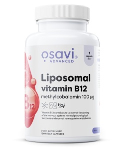 Liposomal Vitamin B12, Methylcobalamin 100mcg - 120 vegan caps