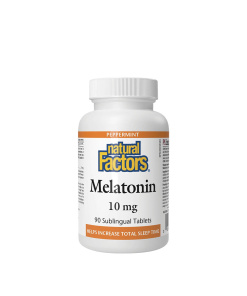 Natural Factors Melatonin 10 mg (90 Tablets, Peppermint)