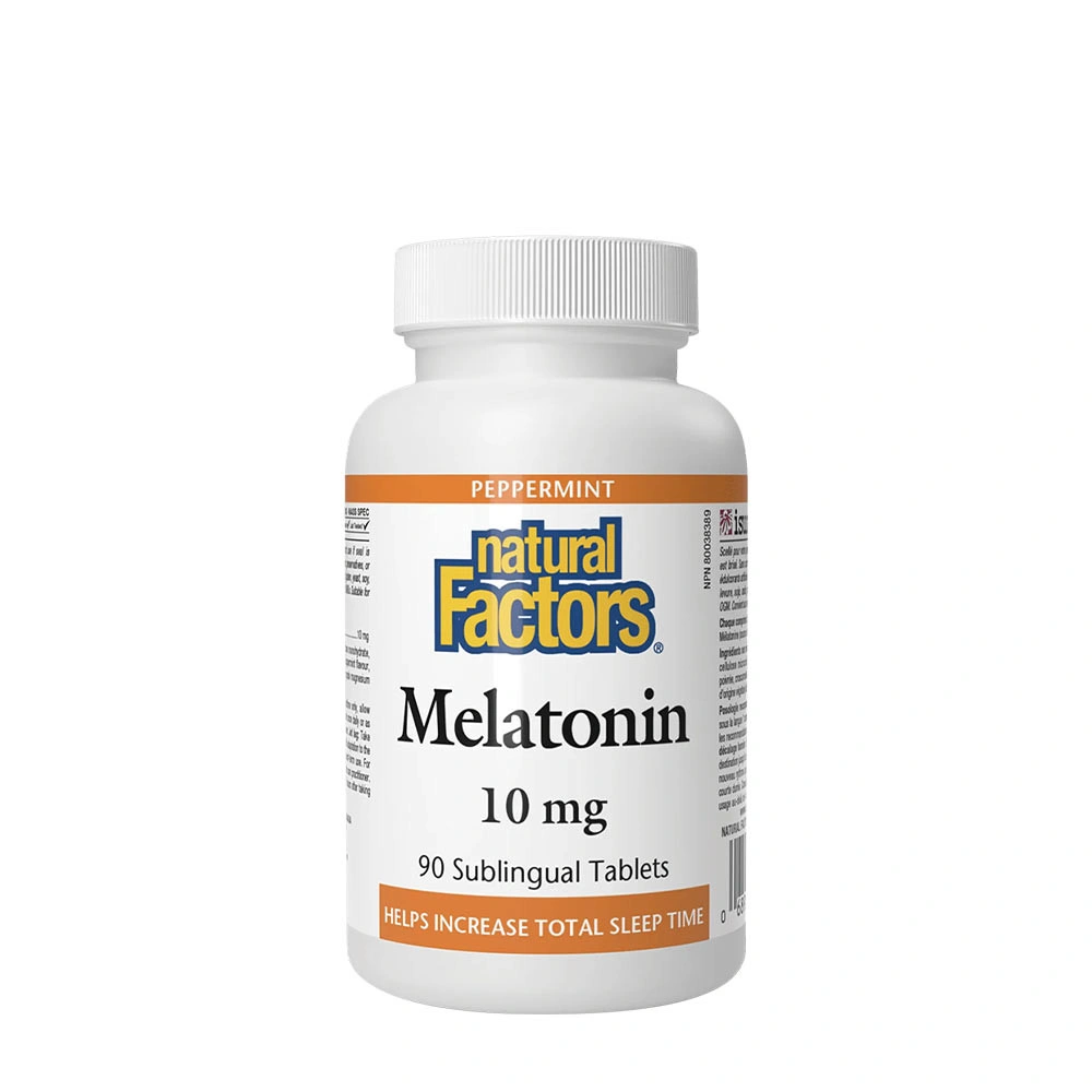 Natural Factors Melatonin 10 mg (90 Tablets, Peppermint)