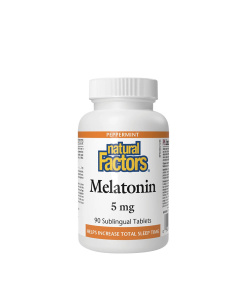 Natural Factors Melatonin 5 mg (90 Tablets, Peppermint)