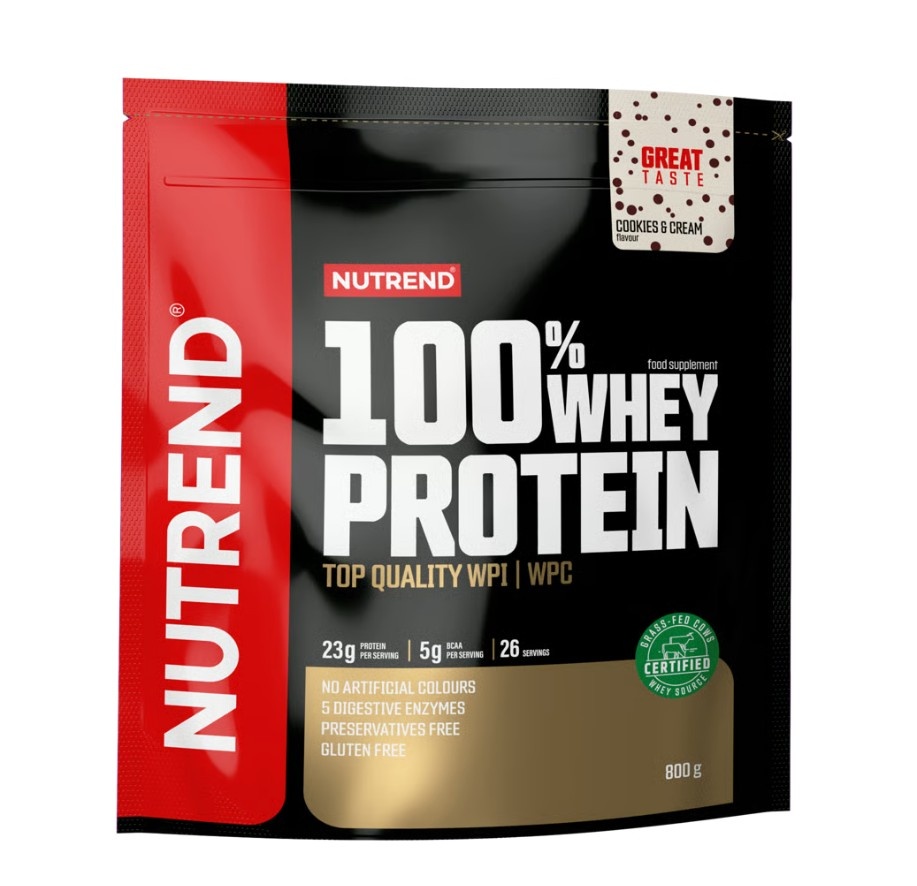 Nutrend - 100% Whey Protein, Cookies & Cream - 800g